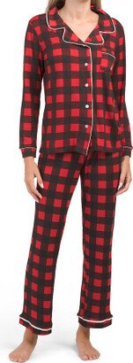 TJMAXX Buffalo Plaid Notch Collar Pajama Set