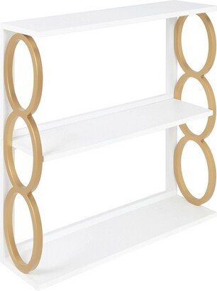 28 x 8 x 31 Ring Wooden 3-Tier Shelf White - Kate & Laurel All Things Decor