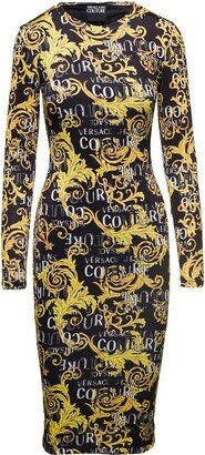 Logo Print Long-Sleeve Dress