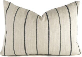 Cream & Black Farmhouse Stripe Pillow Cover | No405xx, Throw Pillows Covers Striped Decorative |Black White