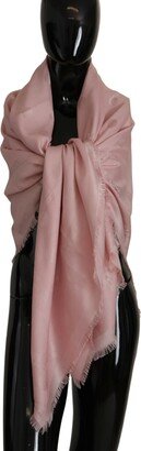 Pink Silk Neck Wrap Shawl Logo Women's Scarf