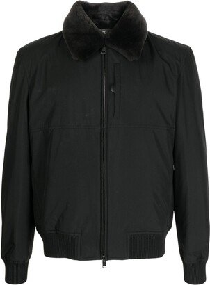 Contrast-Collar Bomber Jacket