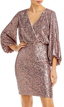 Long Sleeved Sequinned Dress