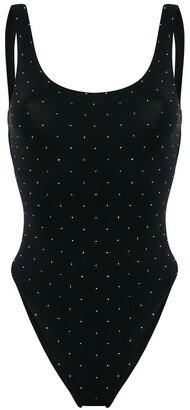 Stud Embellished One Piece Swimsuit