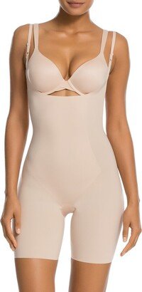 Open-Bust Mid-Thigh Bodysuit Shapewear