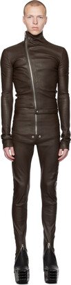 Brown Gary Leather Jumpsuit