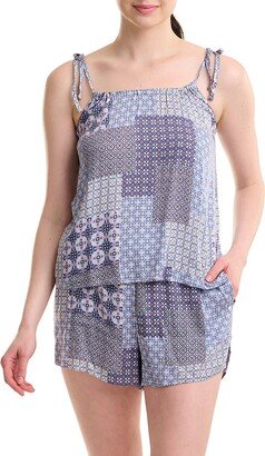 Patchwork Camisole Two-Piece Pajama Set