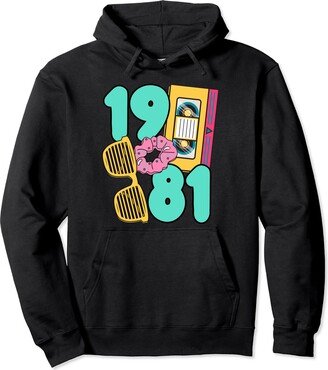 80s Throw Back Best of 1981 Best of 1981 Retro 80s Night Summer Vibes 80s Vintage Pullover Hoodie