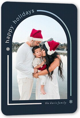 Holiday Cards: Modern Holiday Card Arch Holiday Card, Black, Iridescent Foil, 5X7, Holiday, Matte, Personalized Foil Cardstock, Rounded