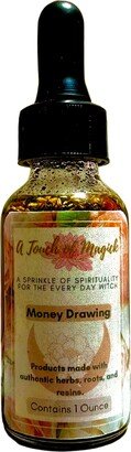 Money Drawing Oil - 1 Oz Made With Herbs, Roots, Resins, Powders & Oils To Manifest Your Intentions Authentic Ingredients