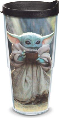 Star Wars - The Mandalorian Child Sipping Made in USA Double Walled Insulated Tumbler Travel Cup Keeps Drinks Cold & Hot, 24oz, Classic