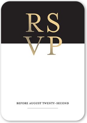 Rsvp Cards: Dazzling Duet Wedding Response Card, Yellow, Signature Smooth Cardstock, Rounded