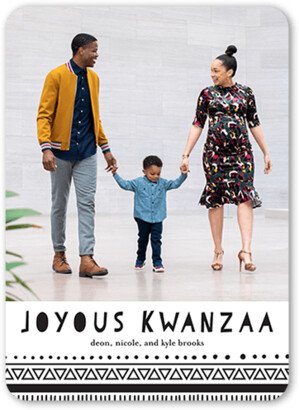 Kwanzaa Cards: Patterned Joy Kwanzaa Card, Black, 5X7, Kwanzaa, Matte, Signature Smooth Cardstock, Rounded