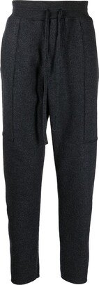 Drawstring-Waist Tapered Trousers-AI