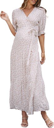 Floral Wrap Maternity Dress