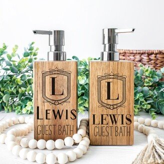 Personalized Wood Soap & Lotion Dispensers | Laser Engraved Gift For New Home Kitchen Bathroom Decor Farmhouse Rustic