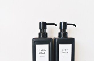 Set Of 2 Dispensers, Hand Soap, Modern Bathroom Set, Scandinavian Decor, Kitchen Soap Dish, Black Dispenser, Gift Idea, Minimalist