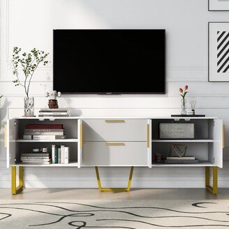 Modern TV Stand with Drawers and Cabinets