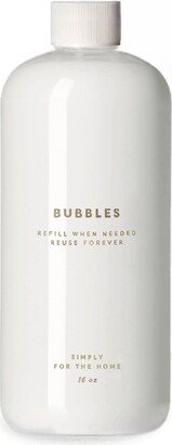 Bubbles Bottle - 16Oz White Plastic Opaque, Refillable, Reusable, Bathroom Decor, Minimalist Design, Pump Dispensers