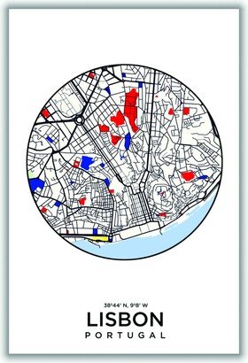 Stanley Print House Map Of Lisbon Portugal