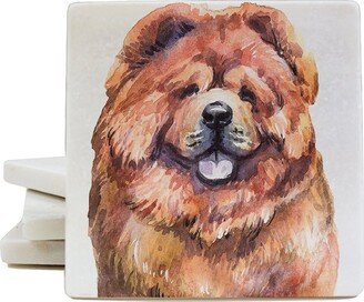 I Love My Chow Marble Coaster For Drinks 4-Pack