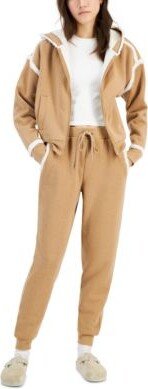 Juniors Sherpa Trim Long Sleeve Fleece Hoodie Sherpa Trim Joggers