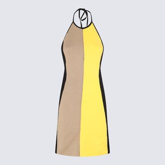 Black, Yellow, Beige And White Cotton Dress