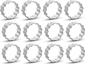 1 Dozen 12 Mini Fluted Circle Round 1.5'' Cookie Cutters Wedding Favors Party Gifts Metal