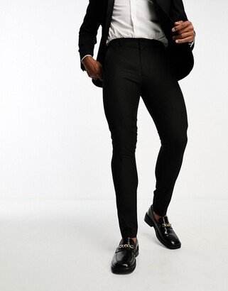 skinny tuxedo suit pants in black
