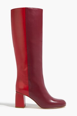 Avired two-tone leather knee boots