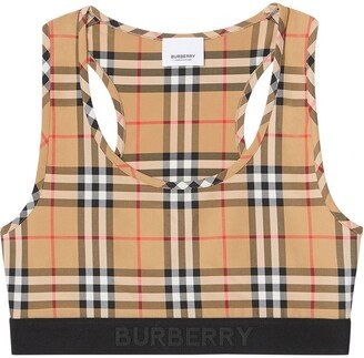 Vintage Check sports bra-AA