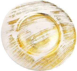 Alice Pazkus Set Of Four Gold Brushed Glass Chargers