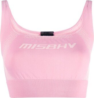 Logo-Print Sports Bra-AR