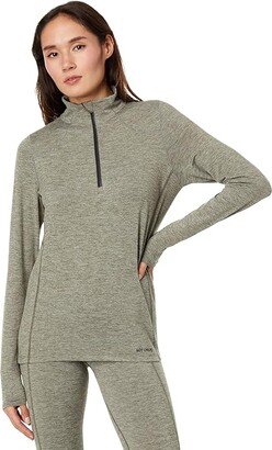 Hot Chillys Clima-Trek Zip-Tee (Od Heather) Women's Clothing