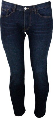 Skinny 5-pocket Stretch Denim Trousers With Zip Closure And Small Logo