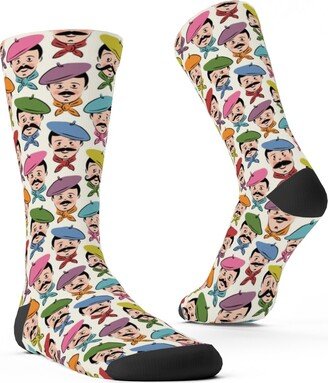 Socks: Men With Mustaches And Bandanas - Multi Custom Socks, Multicolor