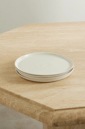 Net Sustain Set Of Four Porcelain Dinner Plates - Off-white