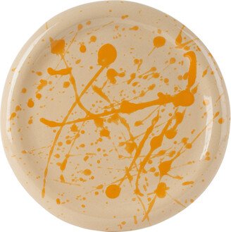 BOMBAC Off-White & Orange Splatter Plate