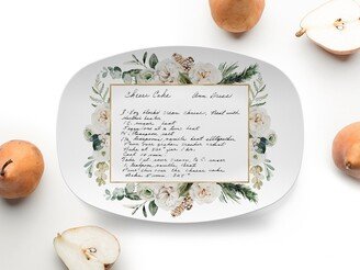 Handwritten Recipe Personalized Platter With Floral Frame, Card, Handwriting Keepsake, Preservation