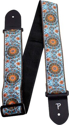 Perri's Leathers Ltd. Perri's Jacquard Guitar Strap Mandala - Blue 2.5 in.