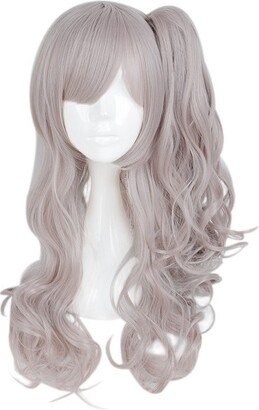 Unique Bargains Curly Wig Wigs for Women 28 Gray with Wig Cap