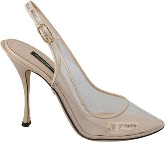 Slingback PVC Beige Clear High Heels Women's Shoes