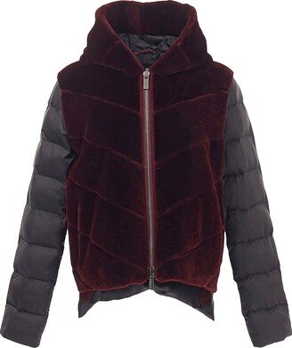 Shearling Lamb Jacket With Quilted Sleeves and Back