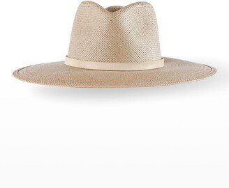 Valentine Wide-Brim Straw Fedora Hat