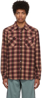 Brown Calico Western Flannel Shirt