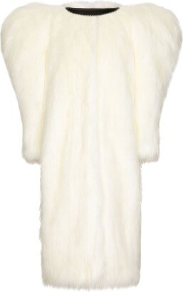 Butterfly Shoulder Faux Fur Coat