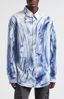 Compact Trompe l'Oeil Button-Up Shirt