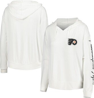 Women's Concepts Sport White Philadelphia Flyers Accord Hacci Long Sleeve Hoodie T-shirt