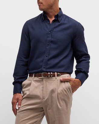 Men's Cotton-Cashmere Twill Sport Shirt