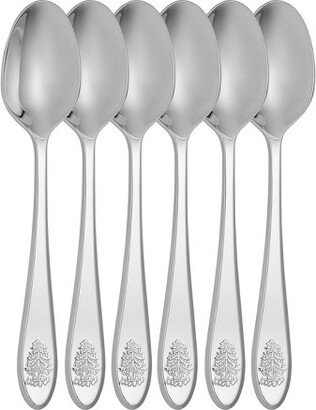 Christmas Tree Dessert Spoons, Set of 6,18/10 Stainless Steel, 7.3